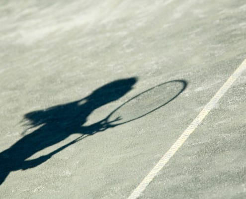girl tennis player shadow